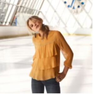 SEZANE SERENA SAFFRON BLOUSE. Size FR 34.